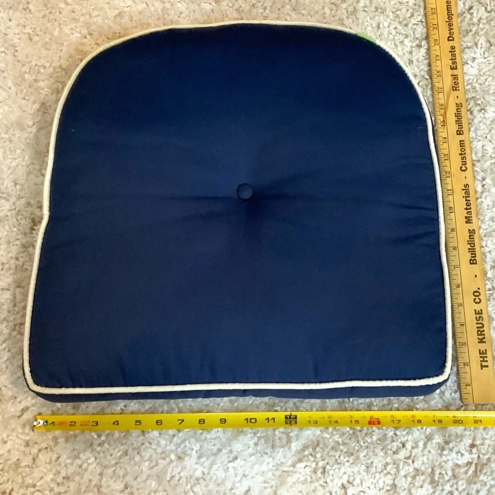 Martha Stewart Collection Blue white Reversible Cushion Coastal Cottagecore